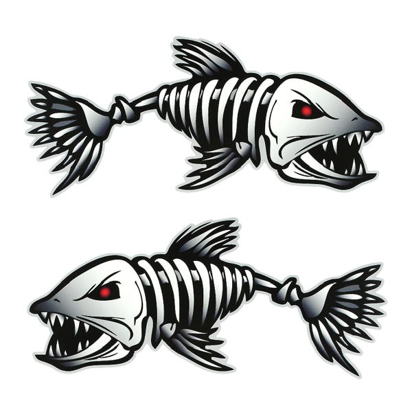 2 delar Fisktänder Munklistermärken Skelettfiskklistermärken Fiskebåt Kanot Kajak Grafiktillbehör Marinblå XXL