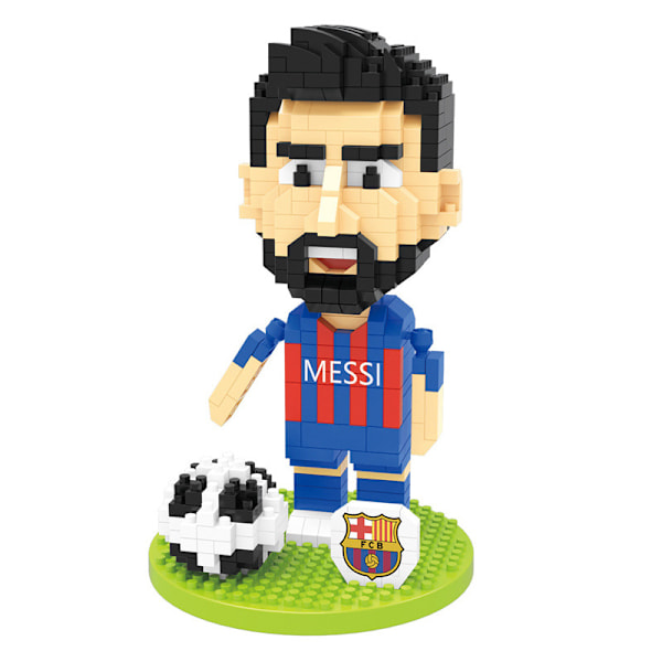 Lionel Messi fotbollsmontering leksak pojke vuxen byggsten leksak modell montering byggstenar