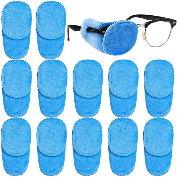12 pakke øjenplastre til børn, piger, drenge, blødt fløjl øjenplaster til briller, dovent øjenplaster