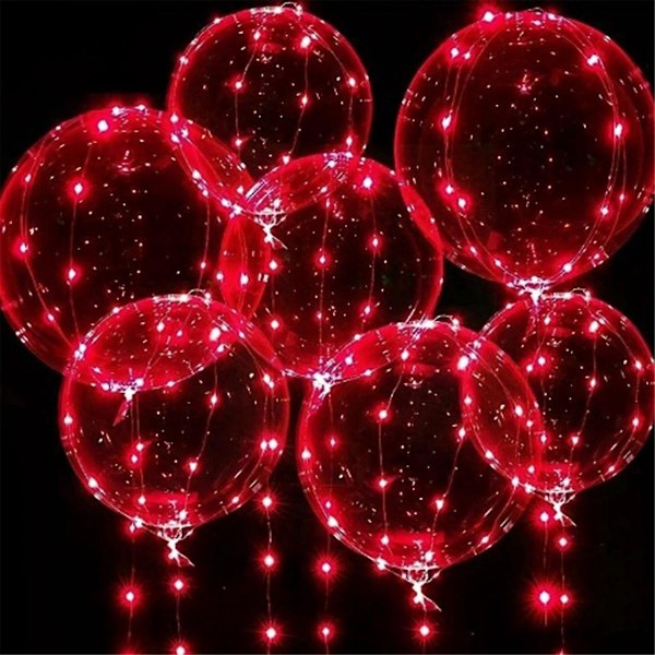 Lysende LED Balloner Klare Balloner Glød Boble Balloner Lys Jul Valentinsdag Bryllup B