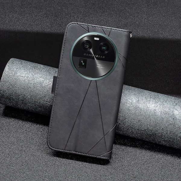 Binfen Color Bf05 For Oppo Find X6 Stand Plånbok Phone case Geometriskt tryckt Pu-läder+tpu- cover