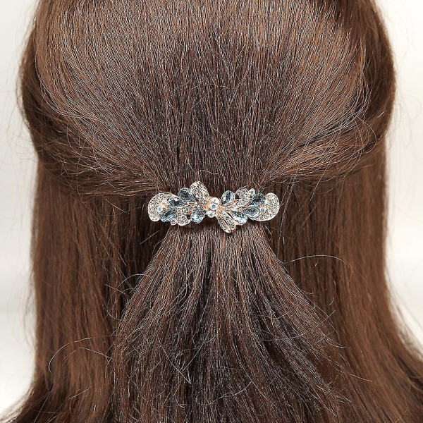 12-pack lyxig fjäril smyckade kristall strass glitter glittrande metall Snap hårklämmor Hårnålar hårspännen H