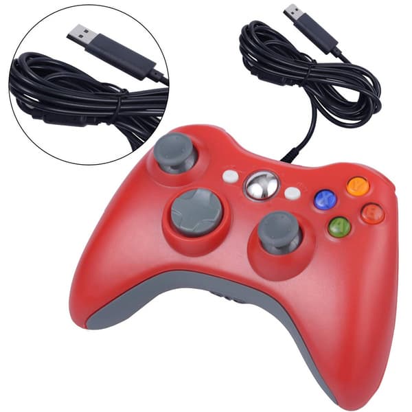 XBOX 360 TRÅDLØS CONTROLLER USB COMPUTER CONTROLLER PC GAMING TRÅDLØS CONTROLLER, rød