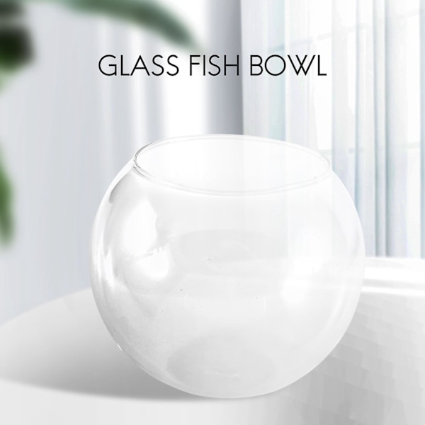 Rund kugle vase i gennemsigtig glas fiskebeholder