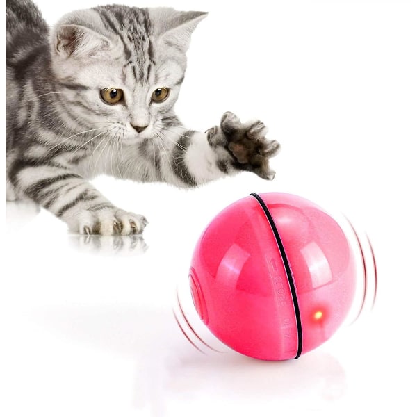 Kattelegetøj, legetøjskugle med led lys, 360 graders automatisk rotation og usb-opladning Interaktivt kattelegetøj