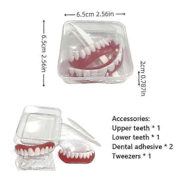 instantsmile Silikon Reline Tandprotesuppsättning, Avancerad Tandprotes Reliner Kit, Omedelbar Komfortpassform För Övre Och Nedre Tandproteser