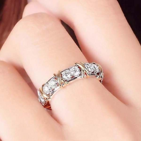 Kvinder Cross Diamond Ring Forslag Bryllup rekvisitter Ring smykker gave