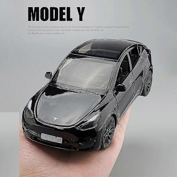 1/24 Skala Tesla Model Y Støbt Legering Legetøjsmodel Bil Simulation Med Lyd Lys Træk Tilbage Funktion Samling Drenge Legetøjsgaver