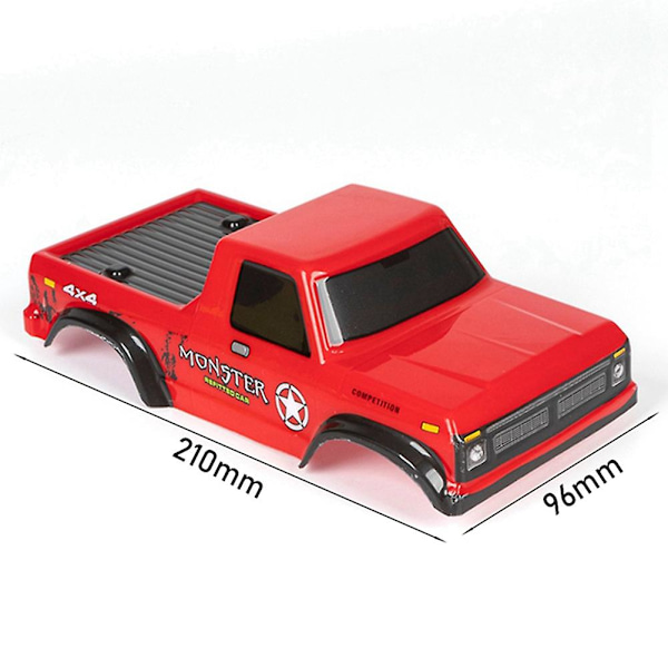 Myk Plast Karosseri for Axial SCX24 1/24 RC Crawler Bil DIY Oppgraderingsdeler, Rød