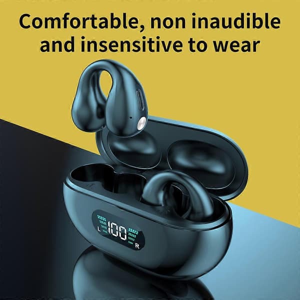 Q80Q7 Trådlöst Bluetooth-kompatibelt Headset Stereo Öronklämma Skadar Inte