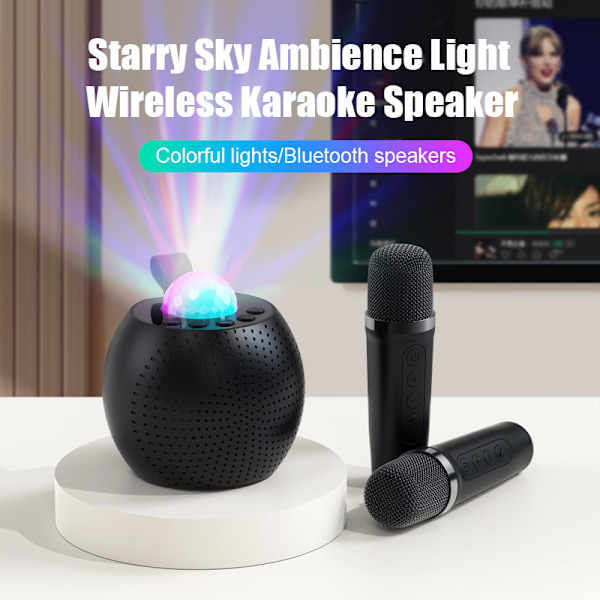 Z1 Stjernehimmel Lys Trådløs Mikrofon Bluetooth Højttaler Hjem Alt-i-Én Karaoke Farverig Atmosfærisk Lys Højttaler