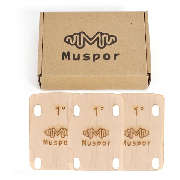 3-pack Elektrisk Gitarrhals Maple Shims Halsbottenjustering Shims 0,25, 0,5, 1 Grad