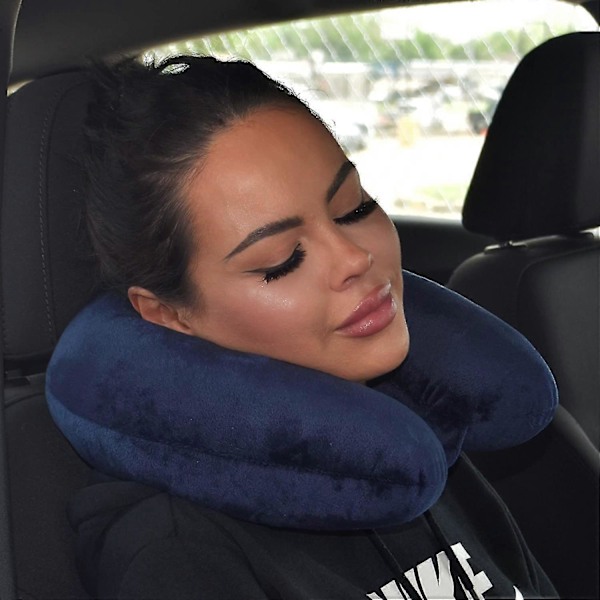 Ny Nappkudde Fjäderlätt Mikrofiber Nackkudde, Marinblå
