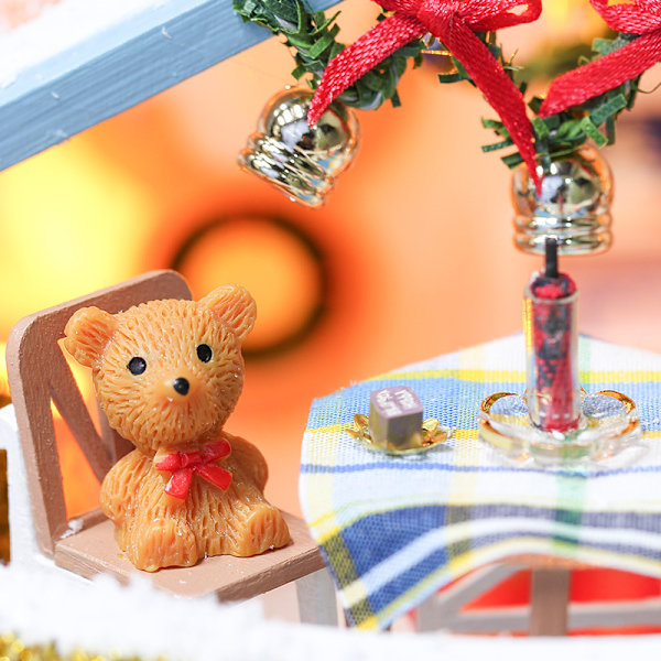 Jul DIY Stuga Villa Handgjord Bröllopshus Modell Montering Leksak Julgåva Prydnader Handgjorda Gåvor,