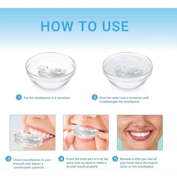 2 st Anti Snarkning Bruxism Munskydd Dental Ortodontiska Tandställning Tandskydd Sovande Bruxismo Snarkningsskydd