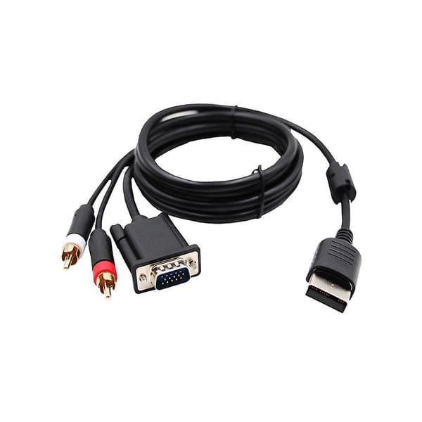 VGA-kabel til Dreamcast High Definition + 3,5 mm til 2-han RCA-adapter
