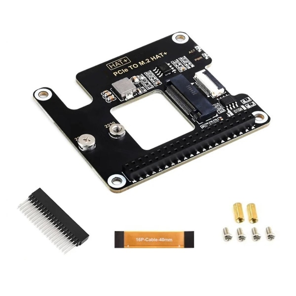 For 5 Pcie To M.2 Hat Nvme High Speed ​​Expansion Board med 16p kabel Gpio Header Support Active Cooler