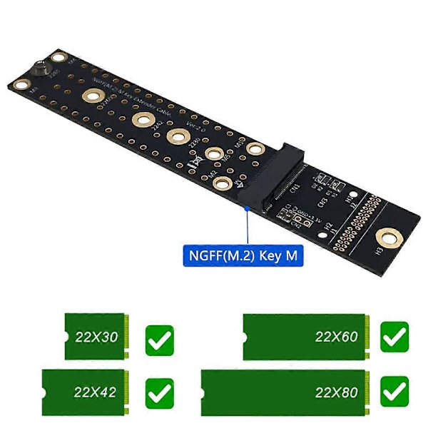 M.2(NGFF) Key M NVMe SSD Forlængerkabel PCIe3.0 X4 4 Understøtter Kun M.2 Key M Interface SS