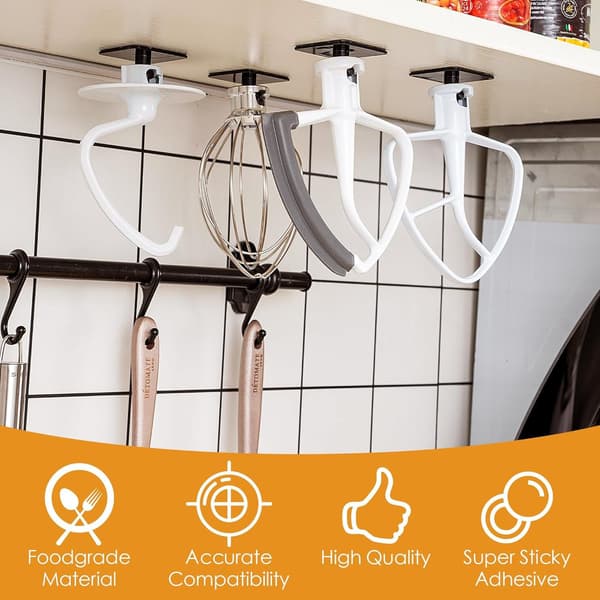 Stativmixer tilbehørsholder kompatibel med alt Kitchen Aid mixer tilbehør - Hurtig og nem opbevaring af tilbehør - Holder sikkert 4 mixer tilbehør