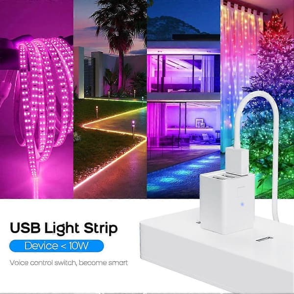 Tuya Zigbee Micro-USB Adapterbryter 3-gang Mini USB Strømadapter APP Stemmekontroll for Alexa