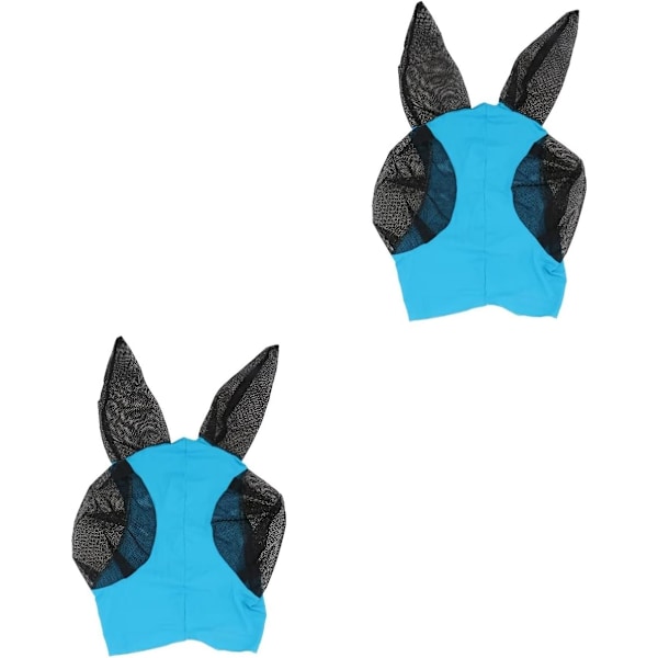 2 st Hästansikte Flugbettavvisande Mask Utomhus Mesh Flugbettavvisande Hästhuvud Blå