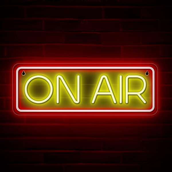 ON AIR Live-skylt - Twitch, Tiktok, Youtube Streamer/Gamer Live Streaming Neon-skylt - Live/Inspelningsljusskylt   Gul Cool LED-skylt