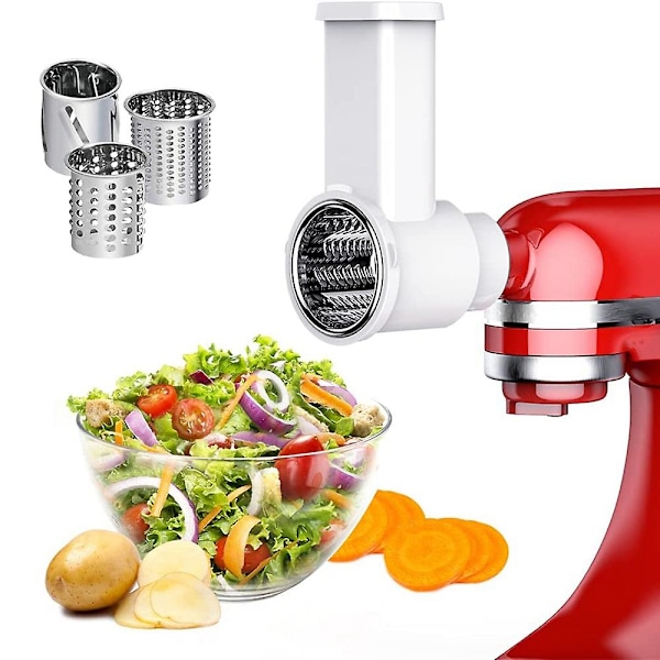 Slicer Shredder Attachments, Prep Vegetable Slicer for Stand Mixer, Salad Maker with Cleaning Brush