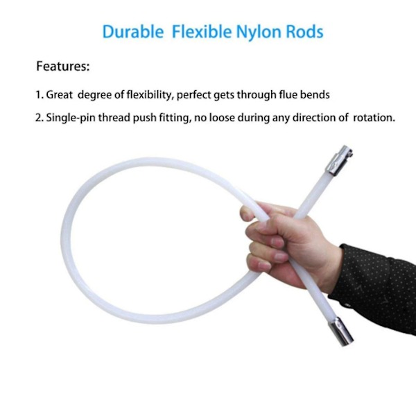1 set praktisk skorstensborste med flexibel nylonstång