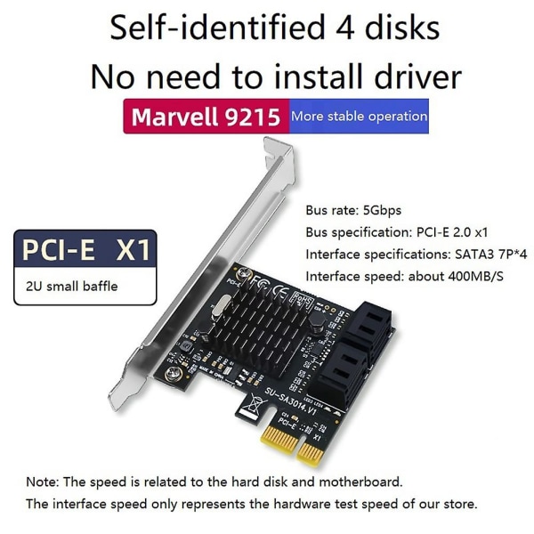 PCIE til SATA-kort PCI-E-adapter PCI Express til SATA3.0 utvidelseskort 4Port SATA III 6G for SSD HDD IPFS Minin