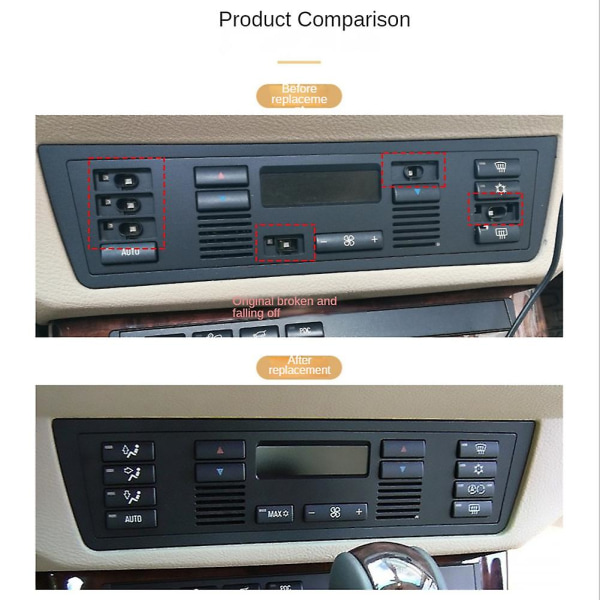 14st Bil Klimatkontroll Luftkonditionering Switch Button Covers För X5 E53 1999-2006 E39 1996-2002