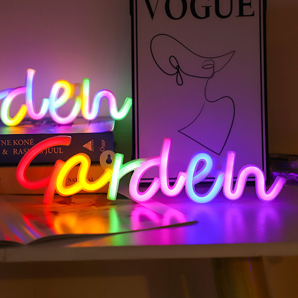 Ny LED Have Neon Form Lys Natlys Kreativ Soveværelse Dekorativt Lys