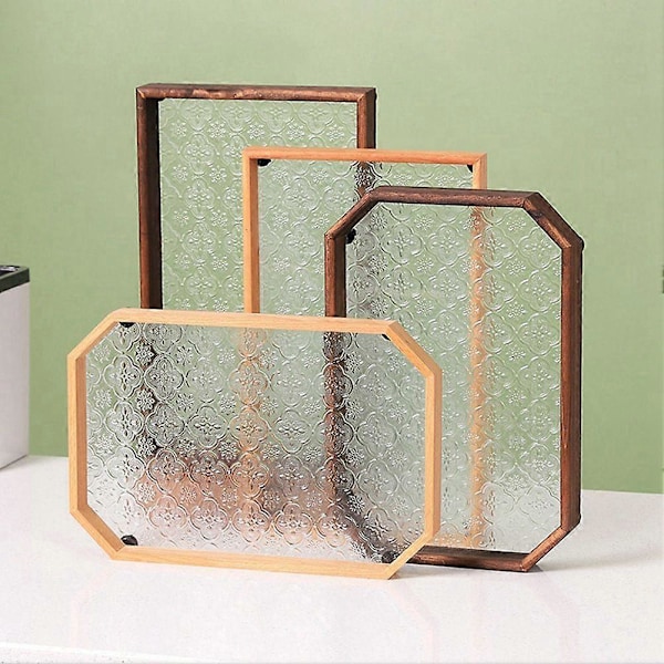 Glass Multipurpose Kopp & Krus Holder Fat Skrivebordsorganisator Frukt Snack Brett for Skrivebord Baderomsbord