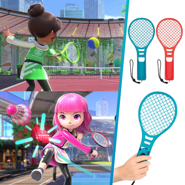 Switch Sports 12-i-1 bevegelsessensorspillsett NS OLED lyssabel håndleddsstropp benstropp tennisracket