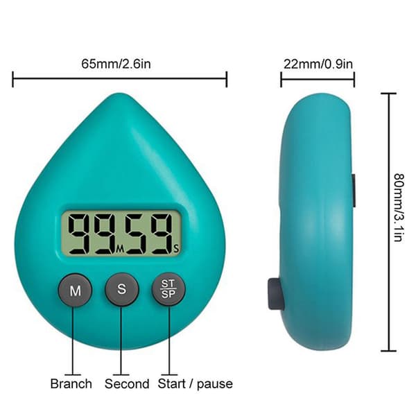2-pack digital duschtimer, vattentät energisparande digital timer, elektronisk timerpåminnelse, kreativ timer