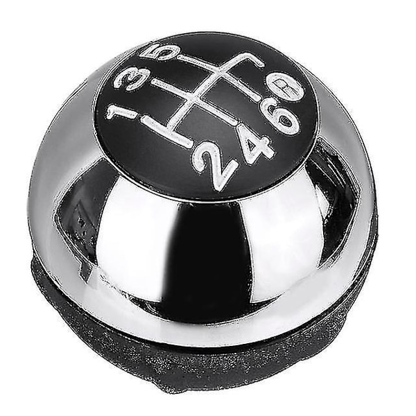 6-växlad växelspaksknopp för Fiat 500 2012-2018 blank silver
