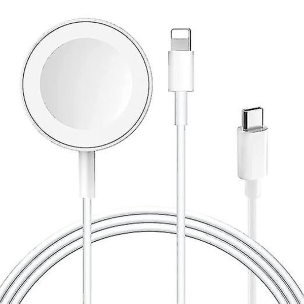 Ur Watch-oplader, Opgraderet 2-i-1 Lynkabel Med Iphone, Ipad Og Air Pod, Hurtig Iphone Watch-oplader 3,3ft Magnetisk Opladningskabel, Trådløs Watch