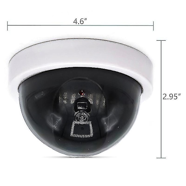4 stk. Attrap Sikkerheds CCTV Dome Kamera Med Blinkende Rød LED Lys Klistermærker