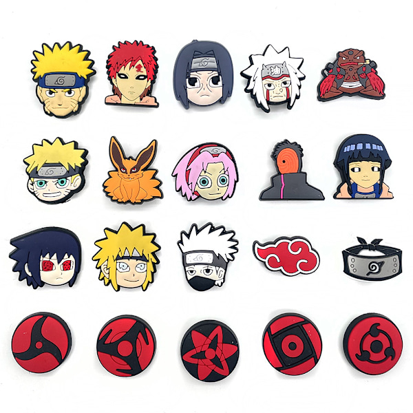 Naruto-sarjan irrotettavat Crocs-kengän kukkakoristeet PVC-pehmeä puutarhakengän koristeellinen solki