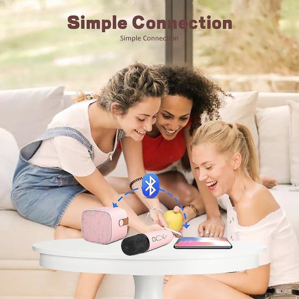 Mini Bluetooth Karaoke-högtalare och trådlös mikrofon Bärbar karaokemaskin för hemmet med handgrepp för familjen