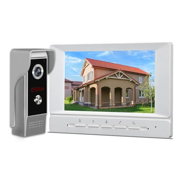 Video Intercom System 7 tommers videodørklokke dørsystemsett Støtte opplåsingsovervåking for Villa Home EU Plus