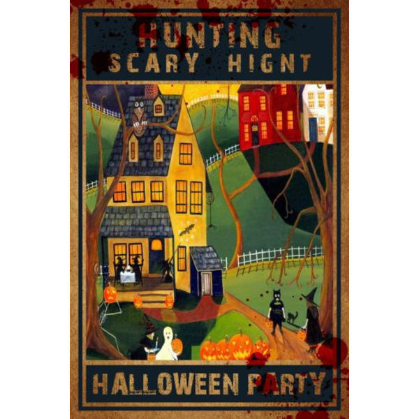 Halloween-aiheiset seinäkoristeet, vanhan raudan tunnelmaa henkivä koristemaalaus retro Halloween-rauta