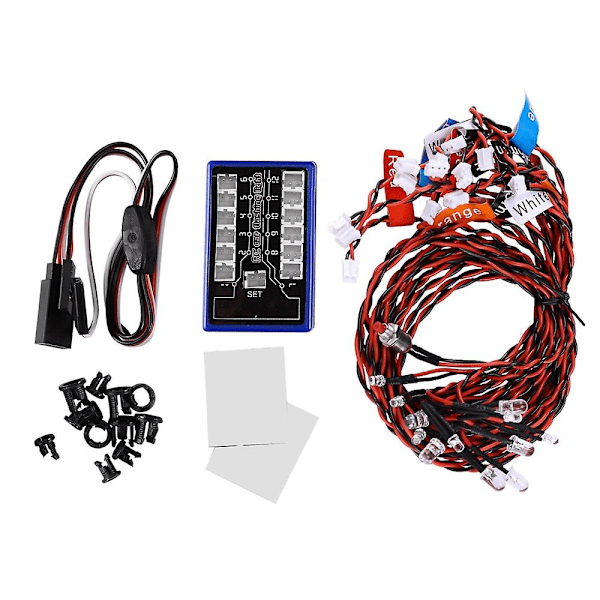 12 LED Blinkende Lys Strobe Kit System til 1/10 1/8 Axial SCX10 TRX4 RC Crawler Dift Bil