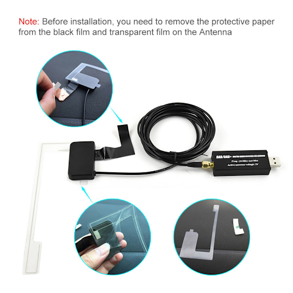Universal DAB-modul til Android-bil - digital radio, radio, Android navigations-APP-kontrol (kun Europa)