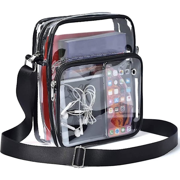 2 kpl läpinäkyvää olkalaukkua läpinäkyvällä laukulla vedenpitävä läpinäkyvä laukku kädetön läpinäkyvä crossbody-laukku läpinäkyvä crossbody-laukku C Man Jialle