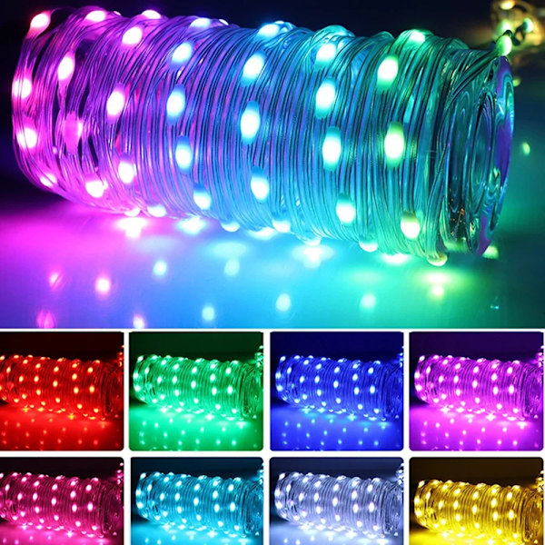 LED-ljussträng i läder 5V RGB fantasy smart USB Bluetooth vattentät set utomhus atmosfäriska färgade lampor