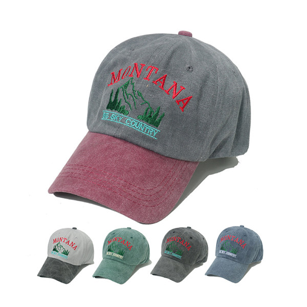 Vår och sommar ny baseballkeps utomhus tvättad gammal retro berg bokstav broderi anknäbbskeps 1 st