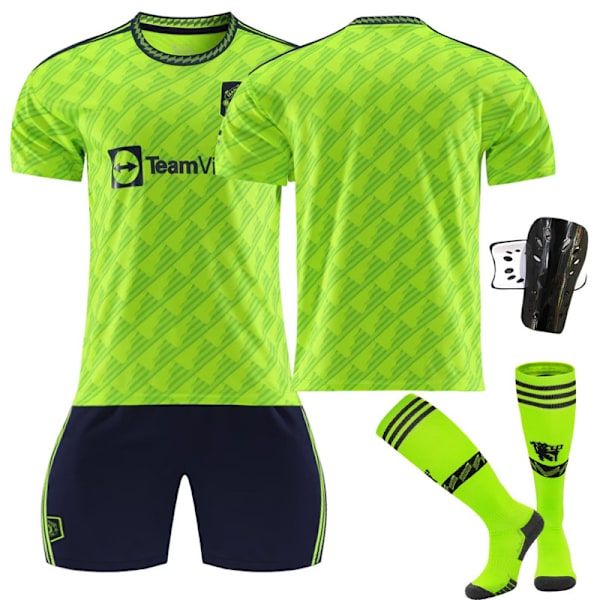 Red Devils Manchester L Toinen Vieras Fluoresoiva Vihreä No. 28 Sancho Jalkapallopaita Lapset 22