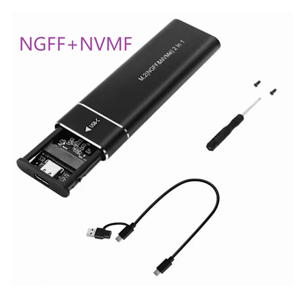 m.2 -kiintolevypesä tukee NVMe+NGFF-protokolla SSD-levyjä USB3.1-liitännällä, metallinen tyyppi-c nopea ulkoinen SSD-levy