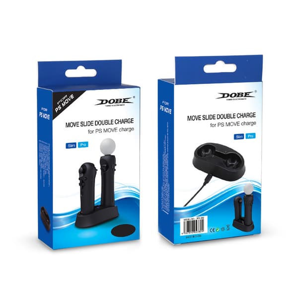 DOBE PS4/PS3 Move Controller Dobbeltlader MOVE Trådløs Controller Lader Dobbeltlader TP3-382