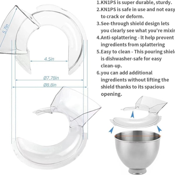 4,5 & 5 QT Hällskydd för KitchenAid Stativmixer, KN1PS, KSM500PS, KSM450